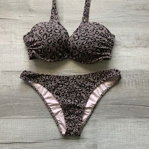 SHADE&SHORE Leopard Print Halter Bikini